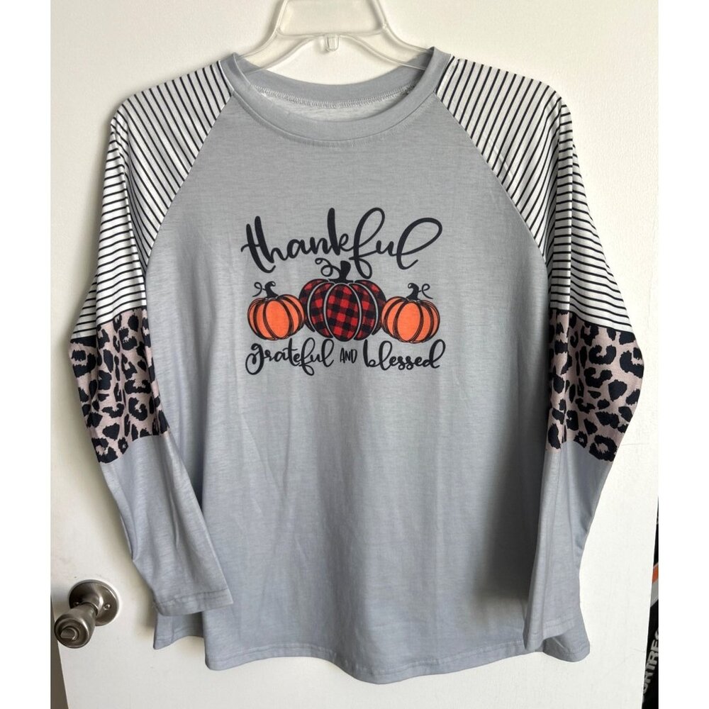 Women Thanksgiving Long Sleeve Top Size L